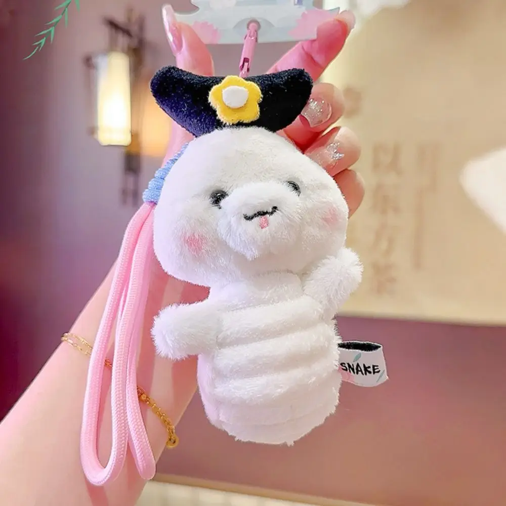 Fashion Cartoon Animal Snake Plush Keychain Furry Cute Plush Snake Pendant Funny Soft Snake Stuffed Dolls Pendant Girl