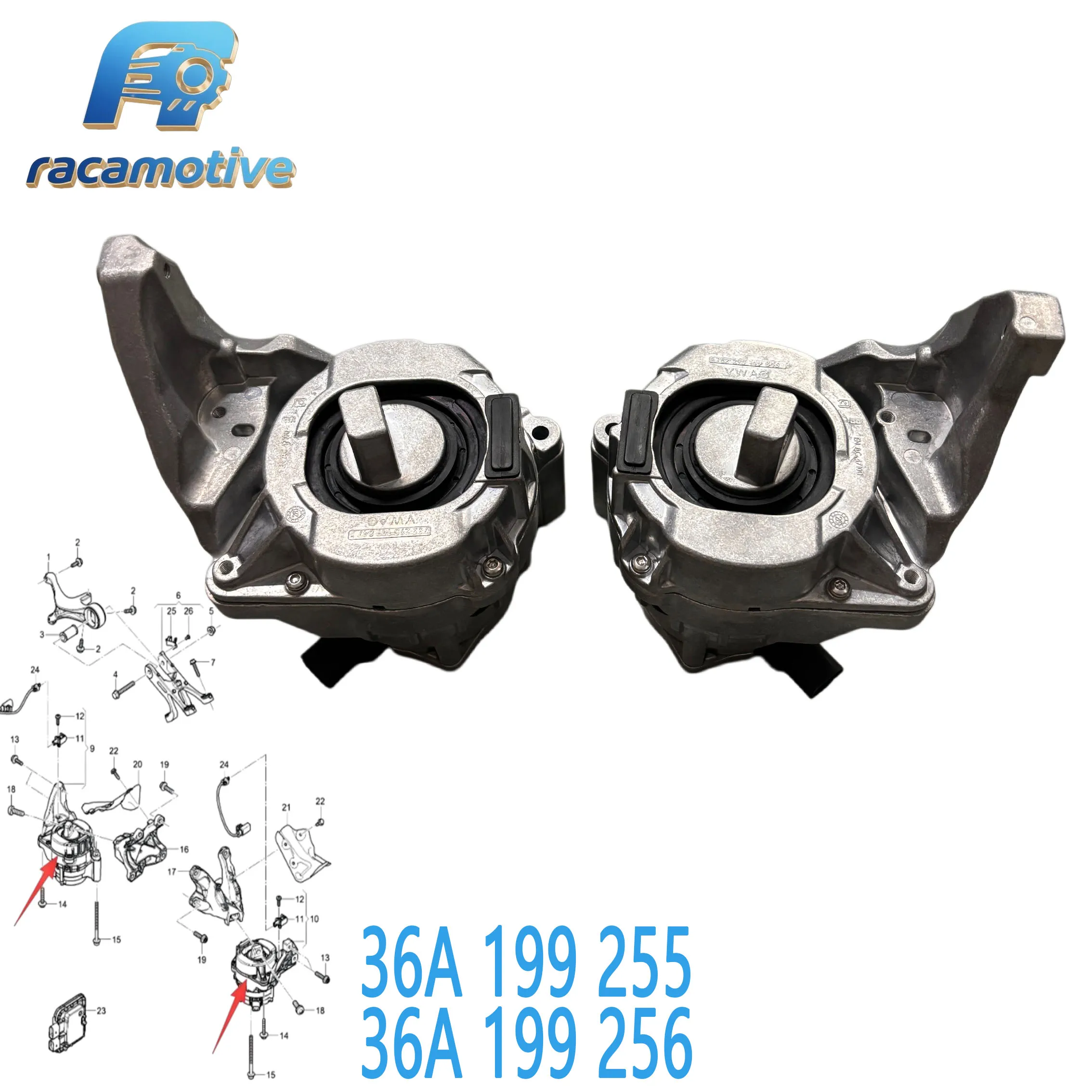 36A199255 36A199256 4M0199255BH 4M0199256BH Suitable for Bentley Bentayga (4V1) 2017 - Left/Right Active Engine Mount Bracket.