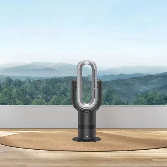 حار بيع OEM سهلة التنظيف 4 الموسم سخان التبريد 2 في 1 المحمولة مروحة طاولة بلا أوراق QG660 سخان مزيل الرطوبة مروحة خالية من الشفرة