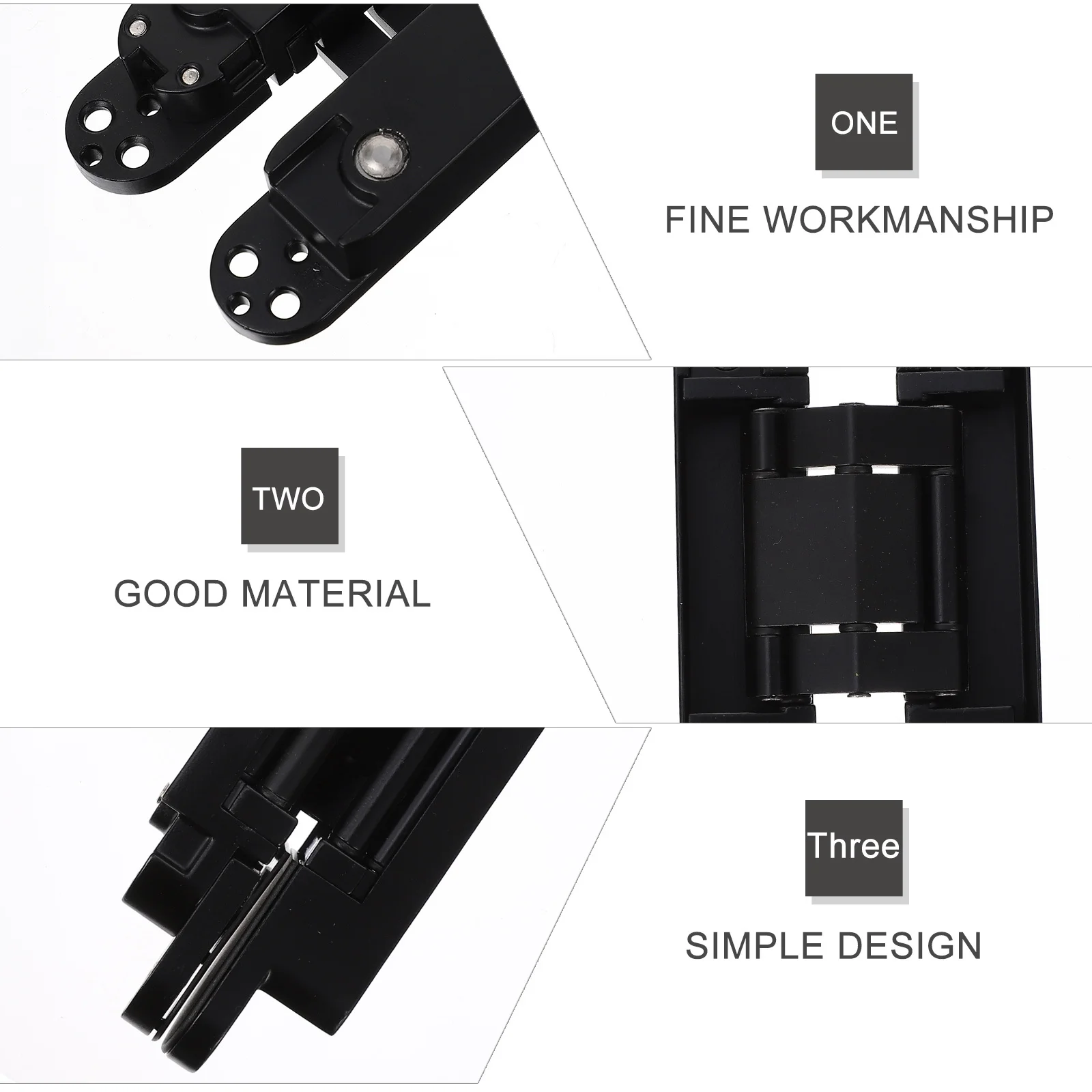 

Hidden Door Hinge Adjustable Concealed Metal 180 Degree Swing Invisible Hinge Heavy Duty Home Door Accessories