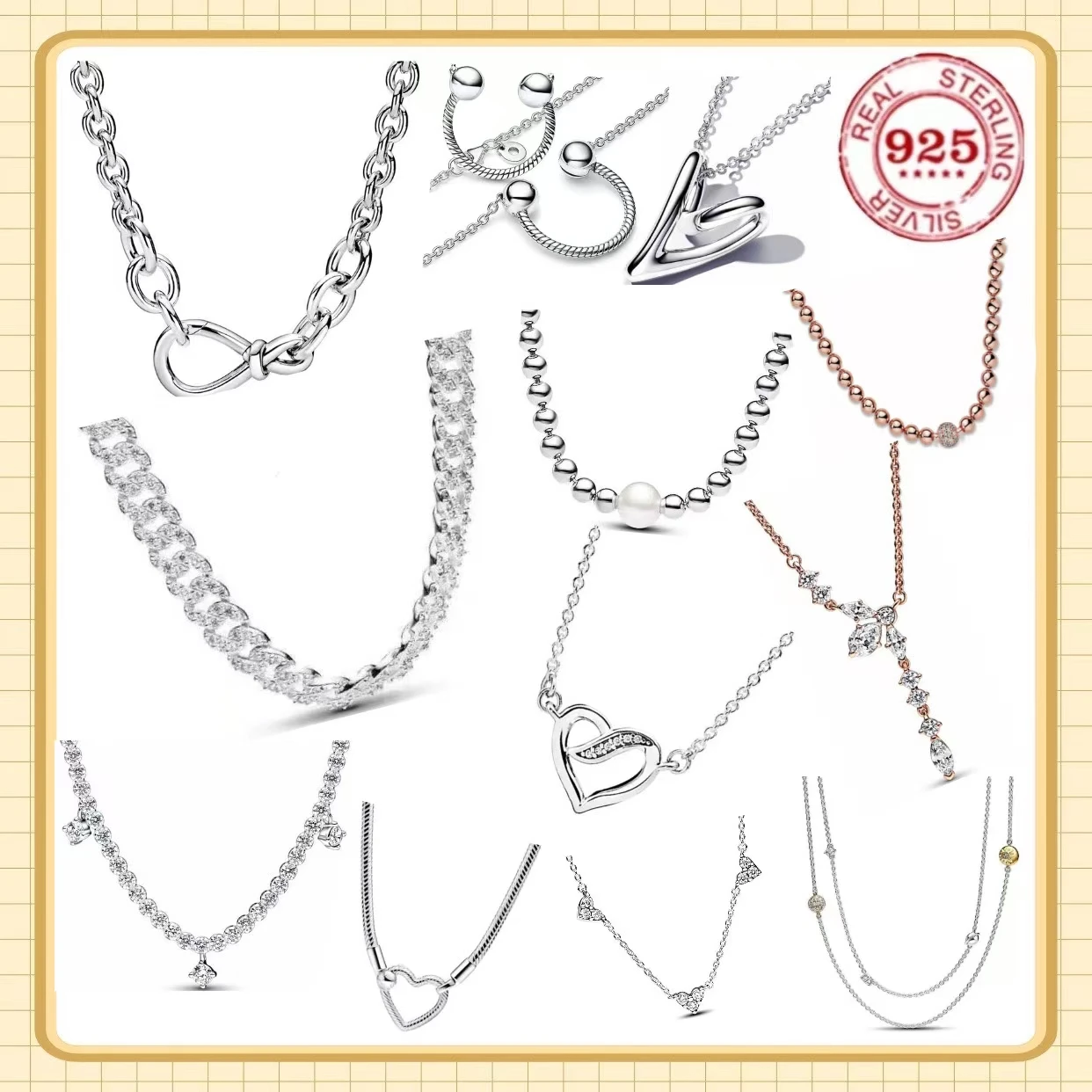 

Simple 925 Sterling Silver Asymmetric Design Necklace And Heart Shaped Necklace Suitable For Women's Festival Charm Jewelry Gift