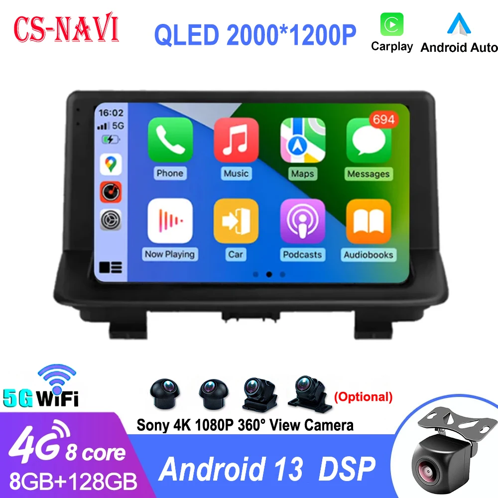 

For Audi Q3 2013 - 2018 9" Carplay Auto Android 13 Car Radio Multimedia Video Player Navigation DSP IPS QLED Screen NO 2 Din DVD