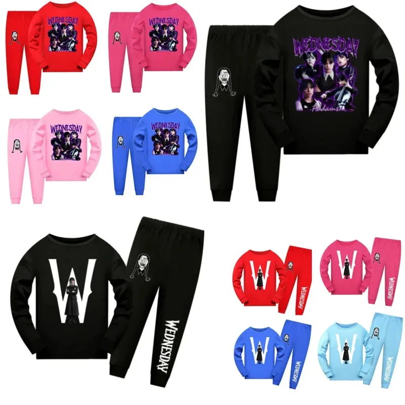 zz04zz12 วันพุธฤดูใบไม้ผลิฤดูใบไม้ร่วงเสื้อผ้าชุดเด็กชุดนอนเสื้อผ้าเด็กชุดนอนชุดเด็กทารกการ์ตูนชุดนอนชุดอยู่บ้าน