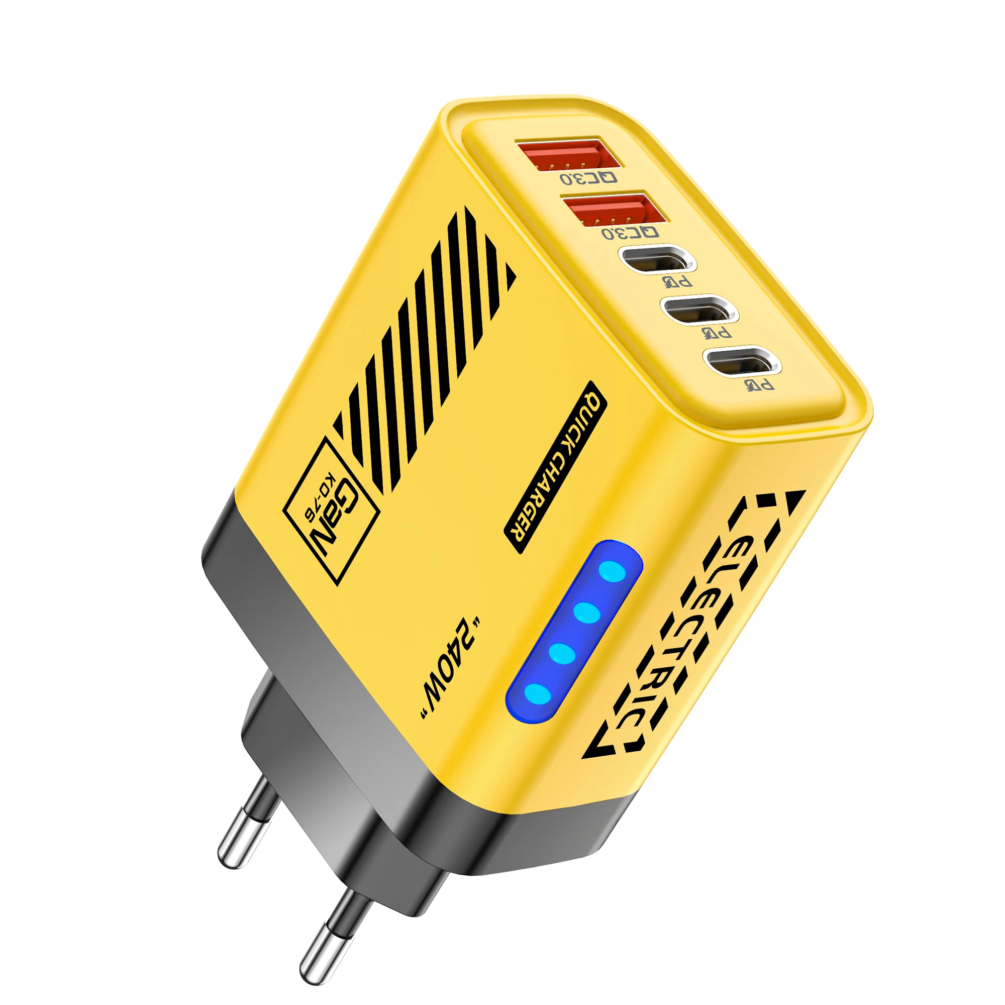 5-poorts GaN USB C-oplader 240W PD snellader telefoonadapter wandlader voor iPhone Samsung Xiaomi Huawei snellaadstekker