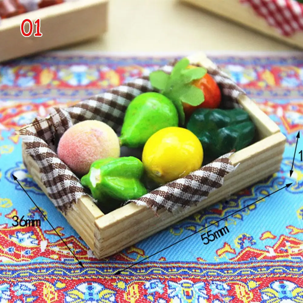 1 set Collectible Gift Scene Model Creative miniature fruit Box Mini wine bottles Beer Grocery