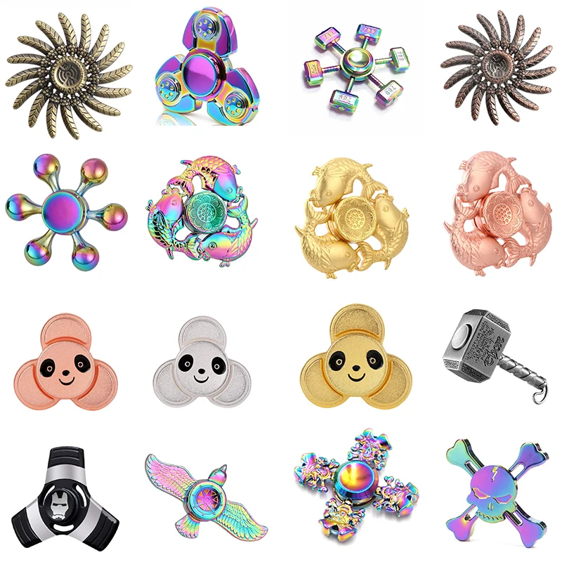 Fidget Spinner Fish Panda Water Droplets Feather EDC Hand Spinner For Focus Relieves Stress Adult Kids Decompression Toys