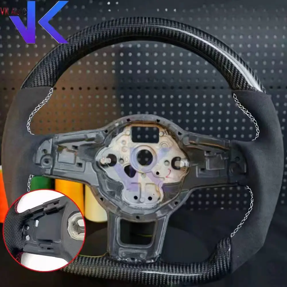 Carbon Fiber op maat gemaakte stuurwiel leder Alcantara voor Tiguan Passat VW Golf MK7 7.5 GTI GTD GTE 2013-2020 GTI