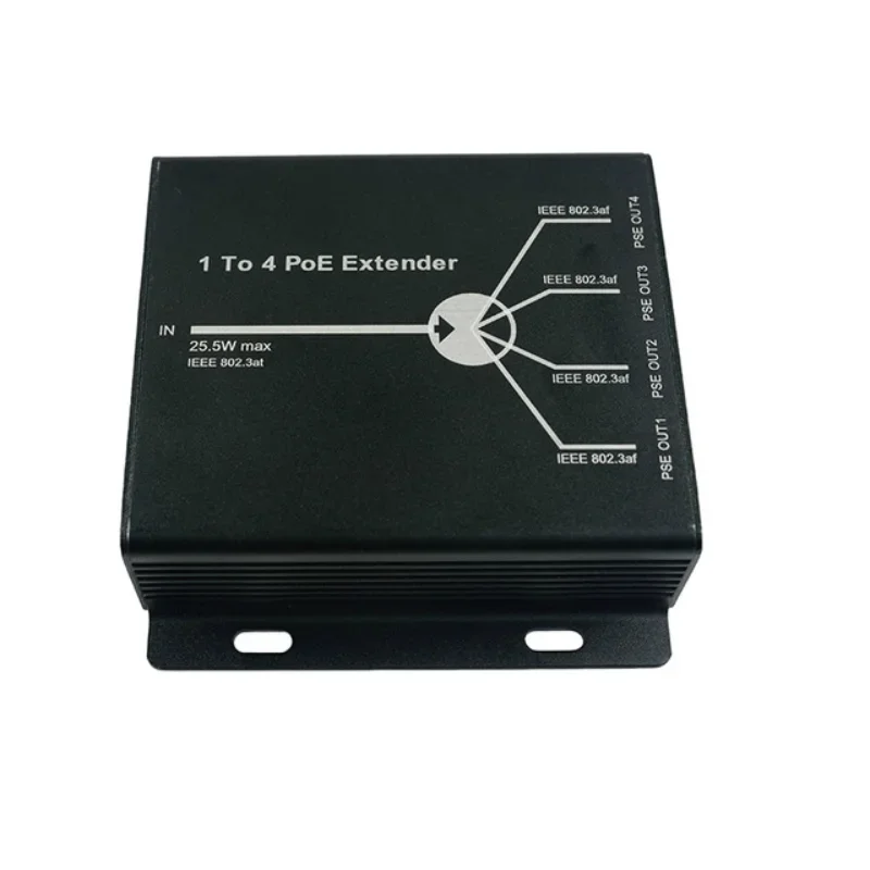 Extensor PoE para câmera IP, 4 portas, IEEE802.3af, distância de transmissão 120m, portas LAN, 10 m, 100m