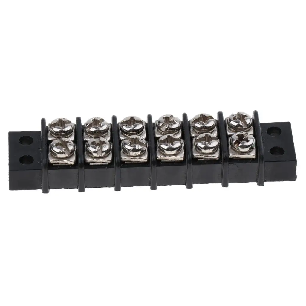 Marine Boat 6 Position 450V 30A Double Row Terminal Block Screw Bus Bar