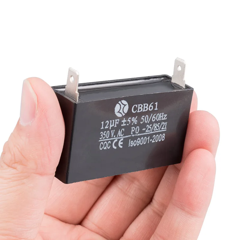 CBB61 Gas-oline Generator Starting Capacitor 12UF 350V Fan Motor Air Conditioning Capacitor Insert with Angle 10PCS Wholesale