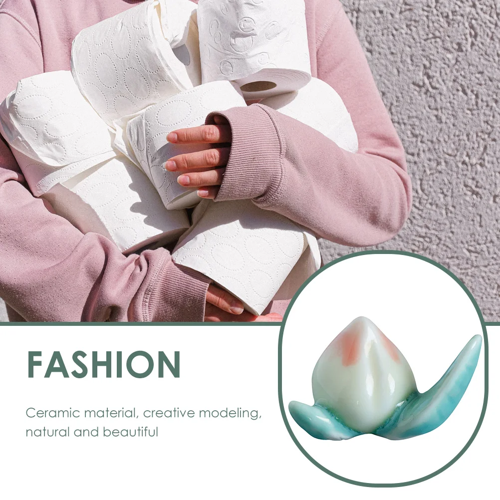 

2Pcs Ceramic Chopsticks Holders Peach Shape Elegant Smooth Surface Chopstick Stands Spoon Fork Rest Tableware Decor