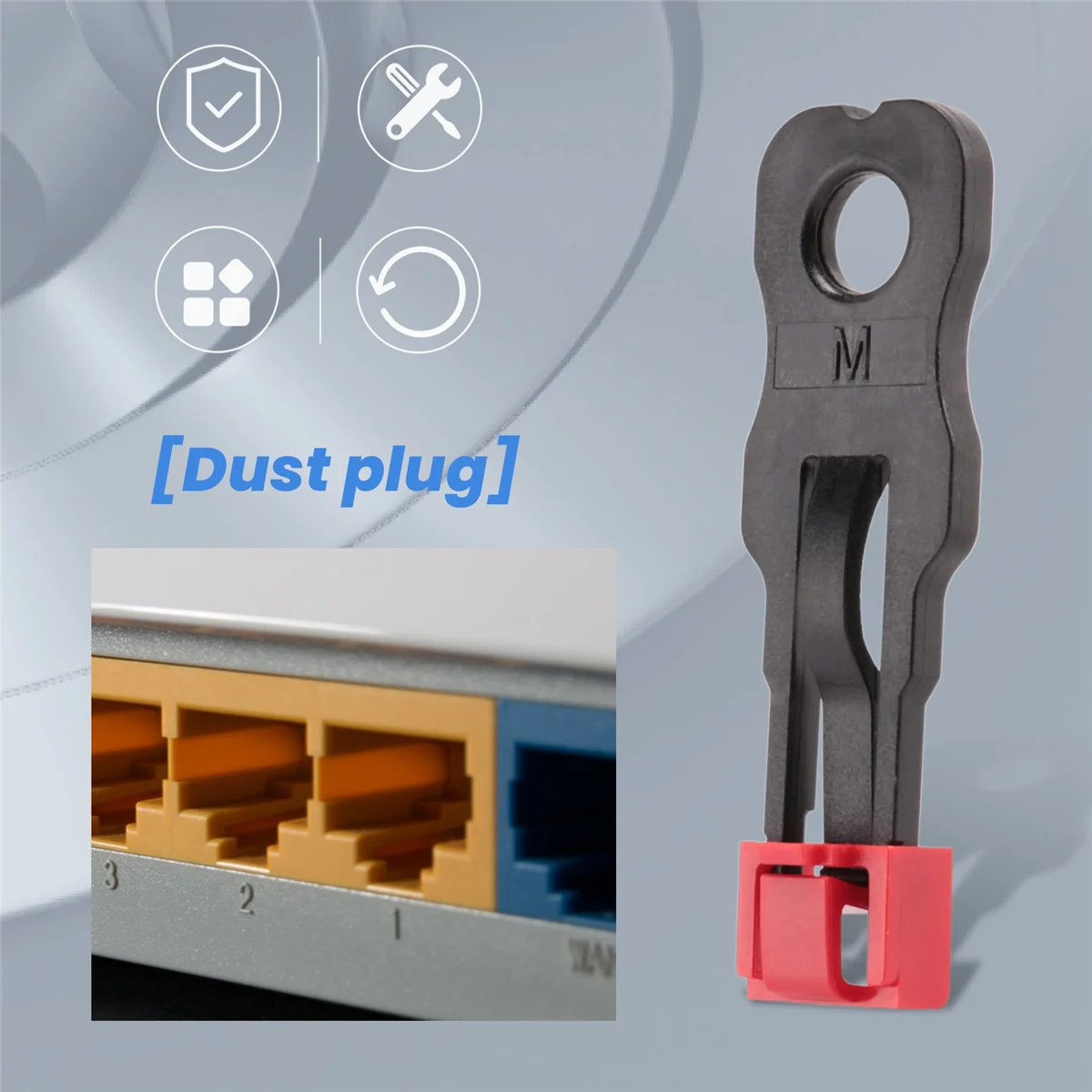 

A03V 100Pcs Red RJ45 Port Ethernet LAN Hub Anti Dust Cover Plug Cap Blockout Protector with Proprietary Lock and Key