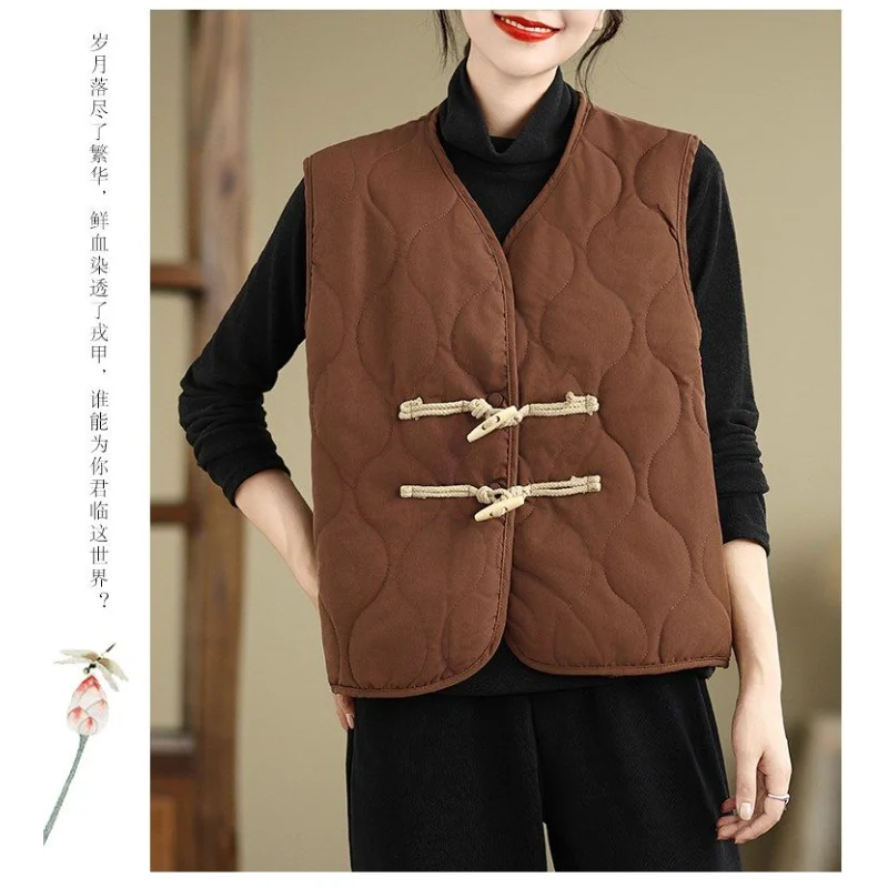 

Women's New Stitched Round Neck Button Fashion Solid Color Versatile Casual Loose Sleeveless Vest Top