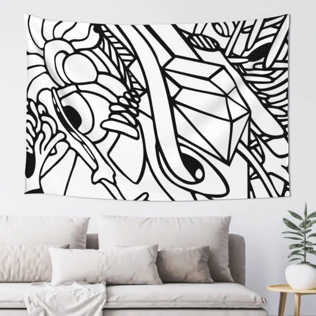

Adult coloring abstract lineart Tapestry Room Decore Aesthetic Decoration Room Wallpapers Home Decor Tapestry
