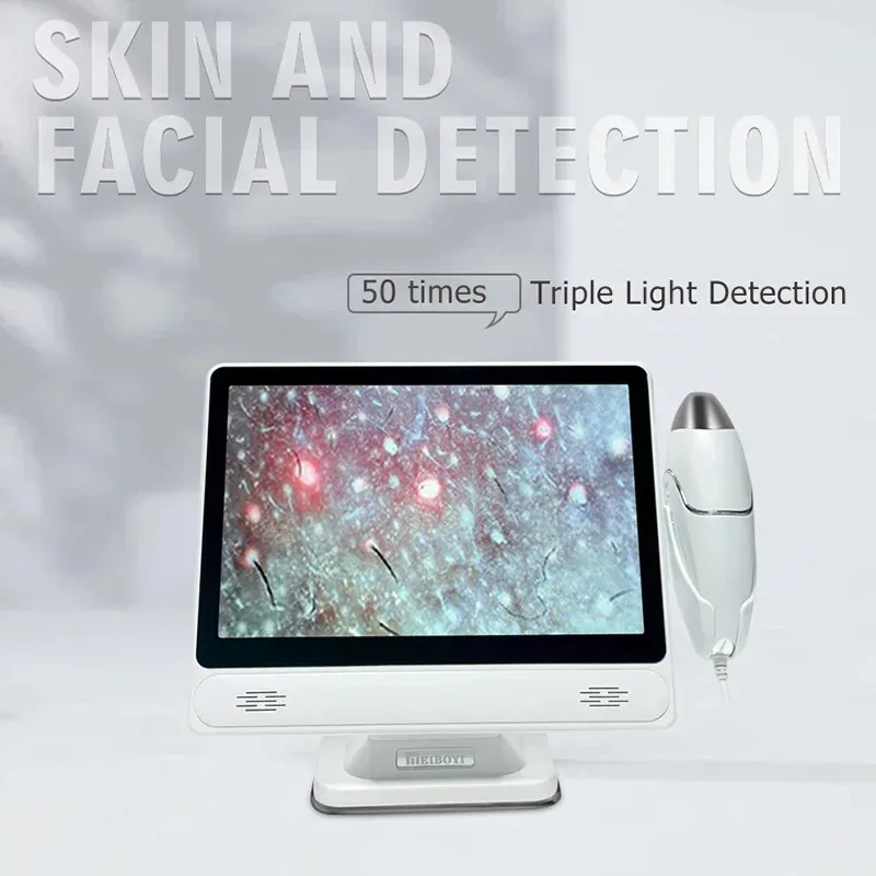Professional Hair Scalp Camera Detector HD Digital Skin Analyzer Hair Follicle Oil Moisture Test Device 10 Inch Skin Tester