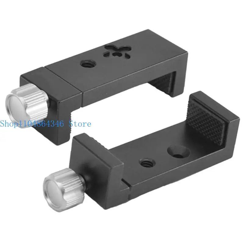 652F Wide Compatibility Aluminum Alloy Phone Clamp Holder Clip Full Capability Black