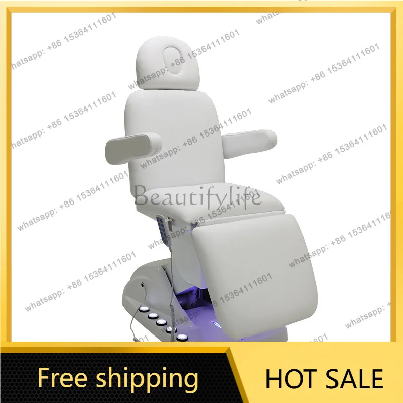 Factory Direct Sales Electric Beauty Bed with Foot Control Multifunctional Tattoo Chaise Lifting Bed