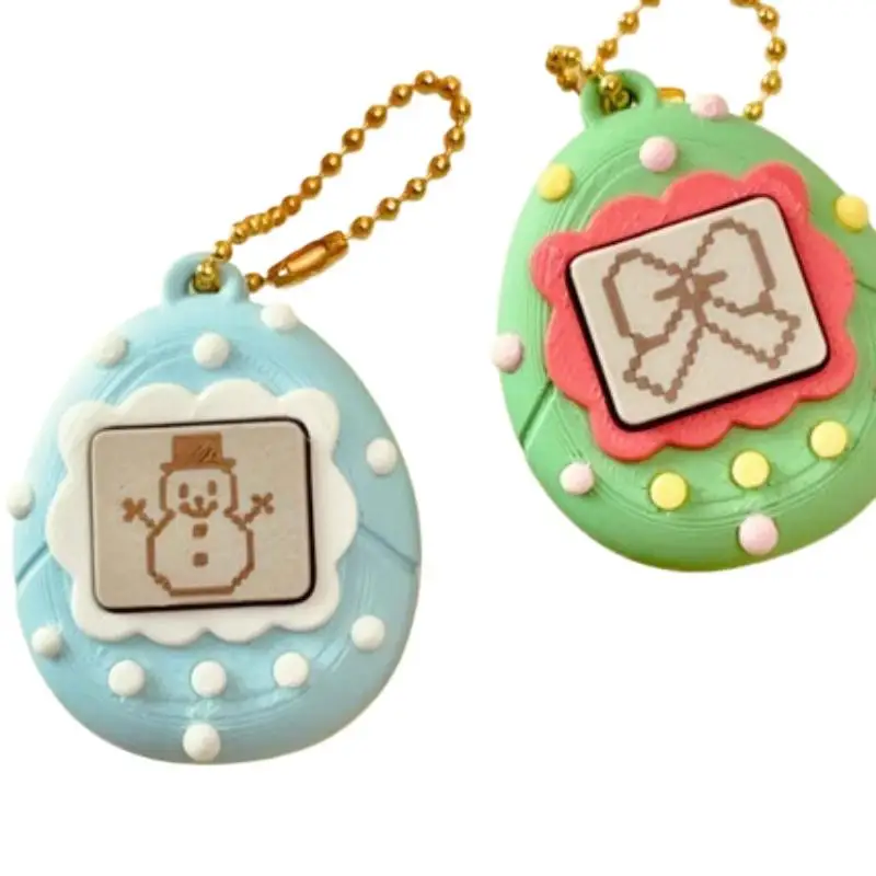 1 Pack 5cm 3D Printed Eco-Friendly PLA Style Fidget Keychain, Nostalgic Clicker Bag Charm With Sturdy Gold Bead Chain