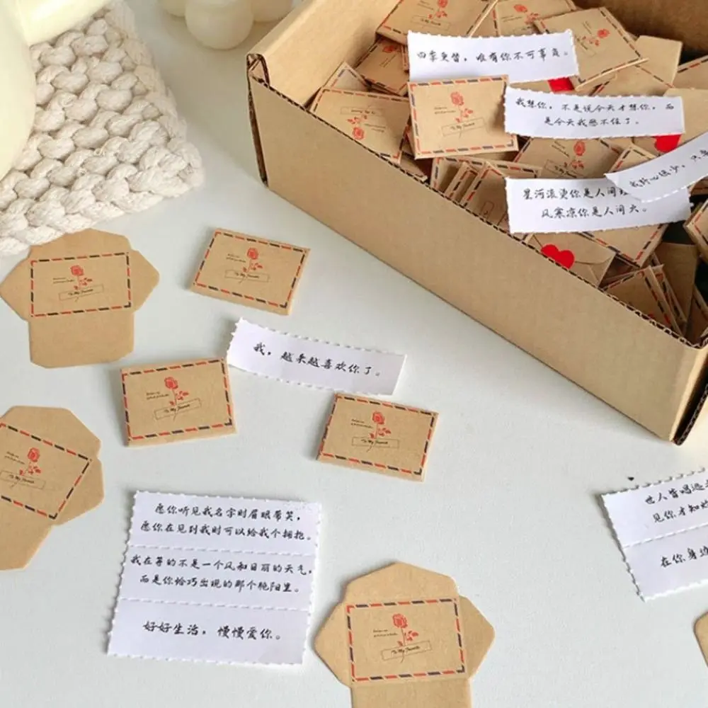 100가지 약속/축복/할 일 목록 미니 러브레터 세트 DIY 서프라이즈 선물 수제 사랑 메시지 종이 수공예품