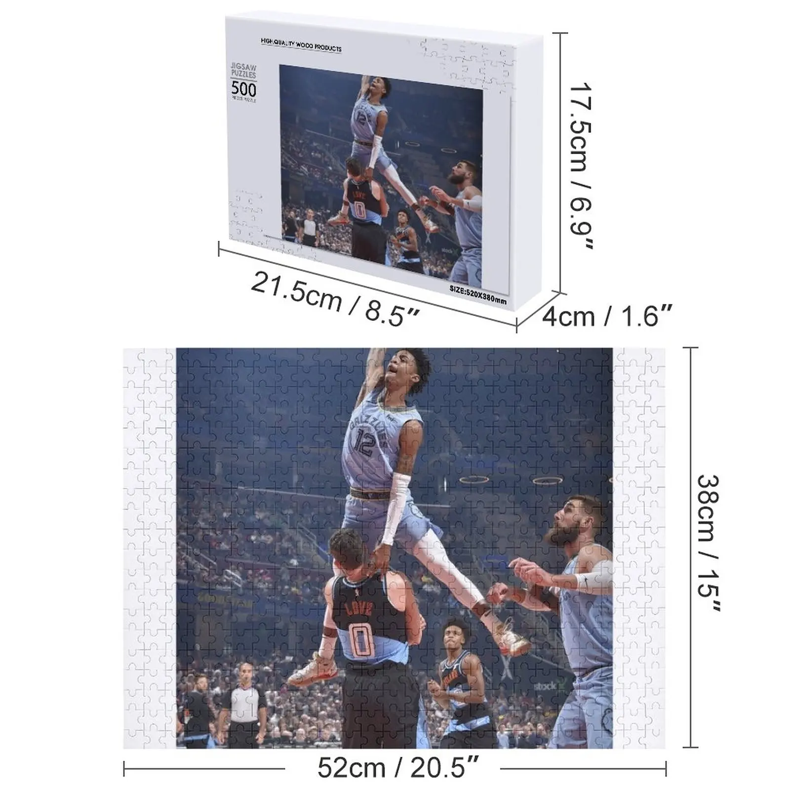 バスケットボールの試合のポスターのクレイジーダンク ジグソーパズル カスタム名 子供のおもちゃ 大人用カスタムウッドパズル
