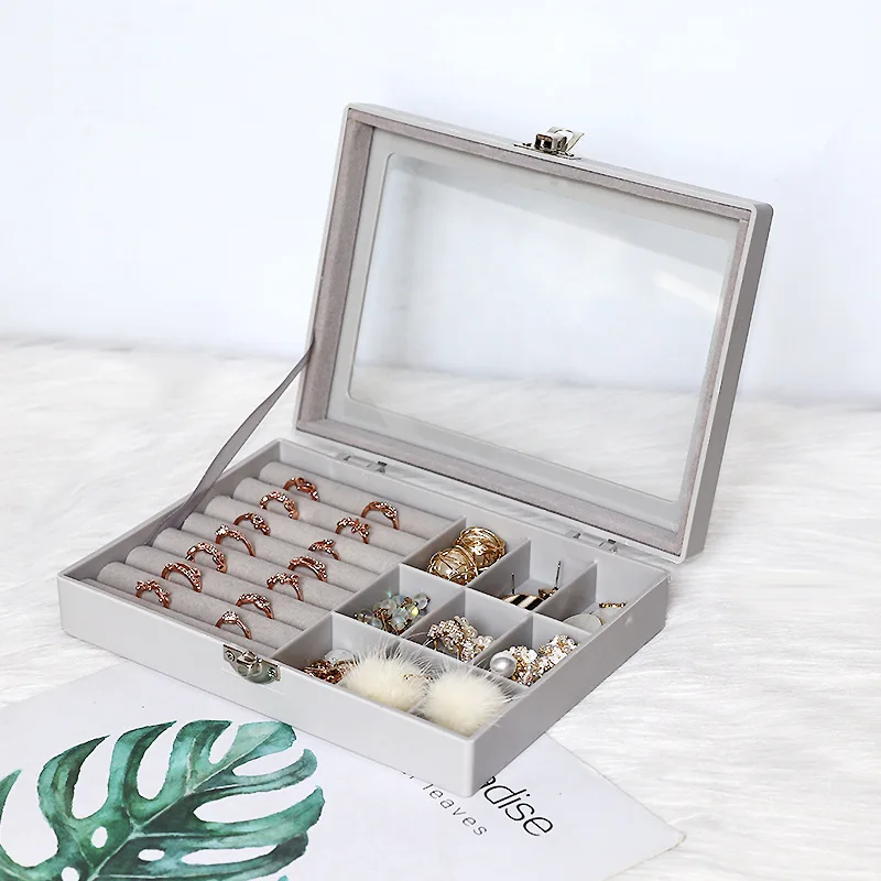 Jewelry box earrings earrings ring jewelry box 2024 new high-end exquisite portable anti-oxidation jewelry storage box