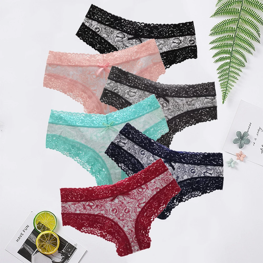 코튼 팬티 레이디 5 개/대 레이스 팬티 팬티 여성 란제리를위한 원활한 팬티