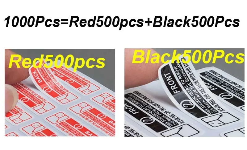 1000Pcs【Red 500pcs+Black 500 Pcs 】For Mobile Phone Camera  Screen Protector screen Film Sticker 1, 2 Sequence Mark Sticker