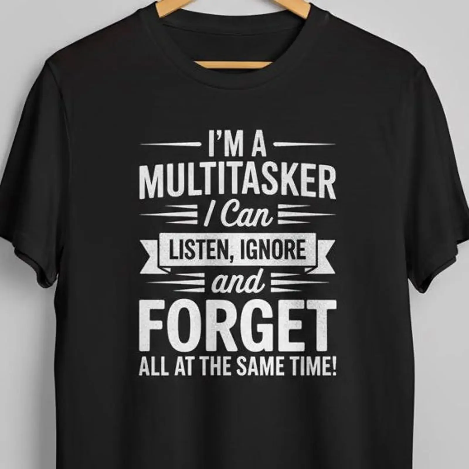 Funny Multitasker T Shirt Black Cotton Crew Neck Novelty Humor vintage Washed homme Soft designer clothes streetwear fashion