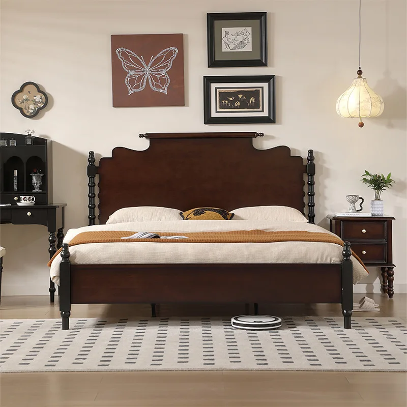 

Solid wood bed 1.8 meters double master bedroom queen bed butterfly wedding bed