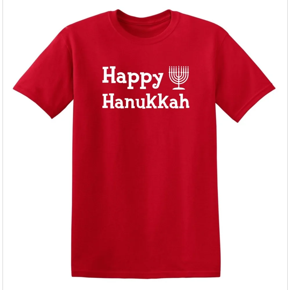 Happy Hanukkah Holiday T-shirt Contracted Design Festival Unisex Costumes Daily Life Casual Men Women Tee O-neck Hot Sale Tops