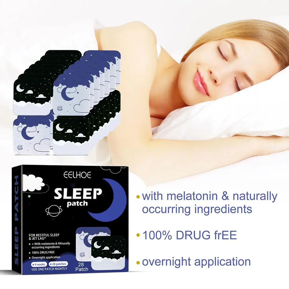 Sleep Aid Patch Headache Sickness Dizziness Treatment Anti Stress Help Sleeping Brain Relax Nerve Soothing Sticker 28Pcs