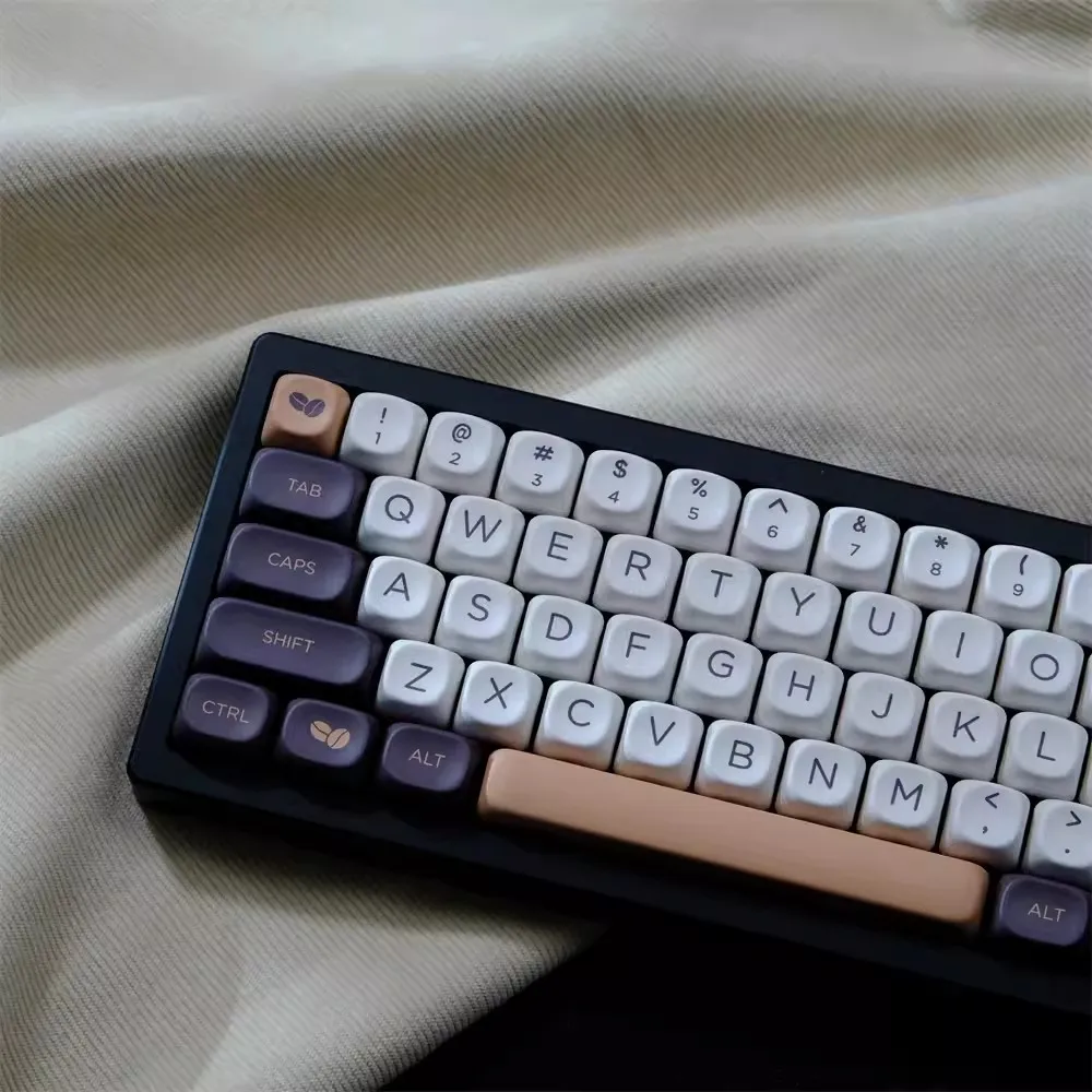 teclado mecanico para jogos teclas de perfil moa gmk coffee keycap grupo sublimacao dye pbt interruptor mx 126 chaves 01