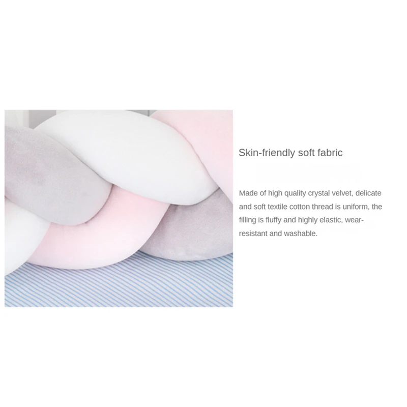 Baby Twisted Bed Surround Plush Children Room Decorative Anti-Collision Strip Softs Cottonrope Bed Hand-Woven Mat 400Cm