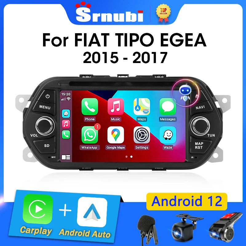 

Srnubi 7 Inch Android 12 Carplay Car Radio for FIAT TIPO EGEA 2015 2016 2017 Multimedia Video Player 2 Din GPS Auto Stereo DVD