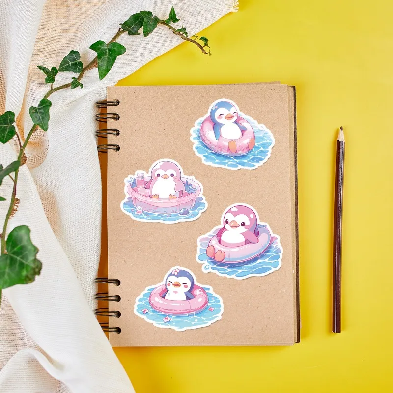 50 Uds. Pegatinas decorativas creativas de pingüino con personalidad de dibujos animados