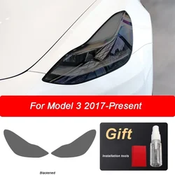 2 Pcs For Tesla Model 3 X Y S Car Headlight Taillight Smoke Black Protective Film Transparent TPU Sticker Anti-scratch Repair