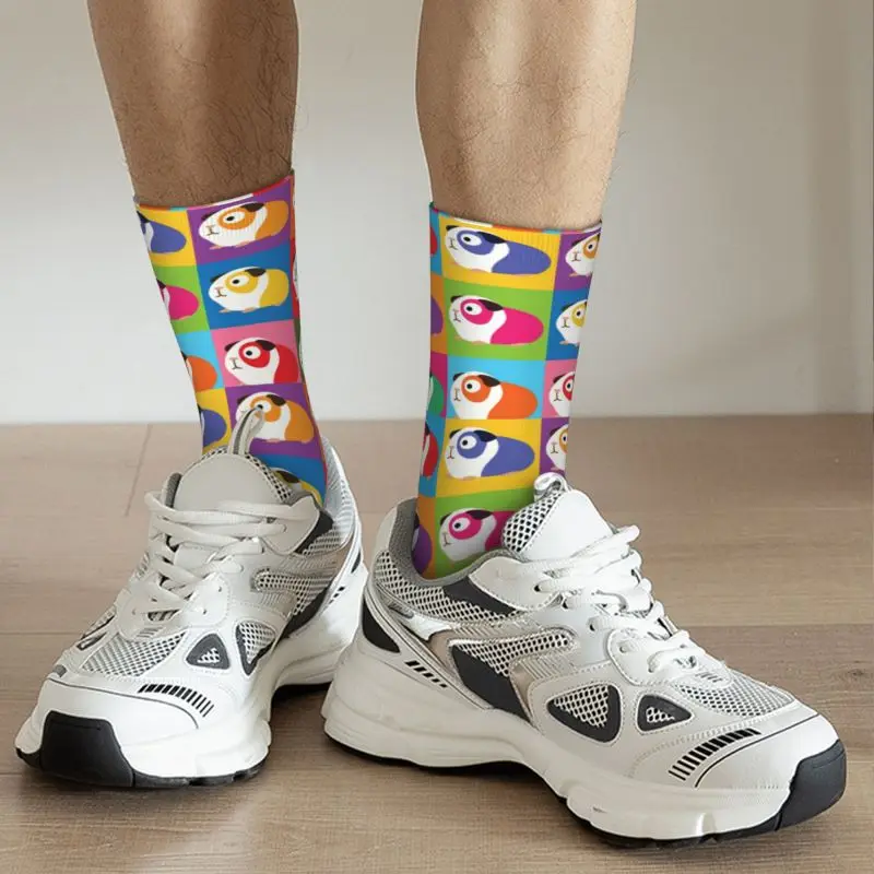 Chaussettes d'équipage de overd'Inde colorées pour hommes, chaussettes provoqué unisexes, animal de dessin animé mignon, printemps, été, automne, hiver