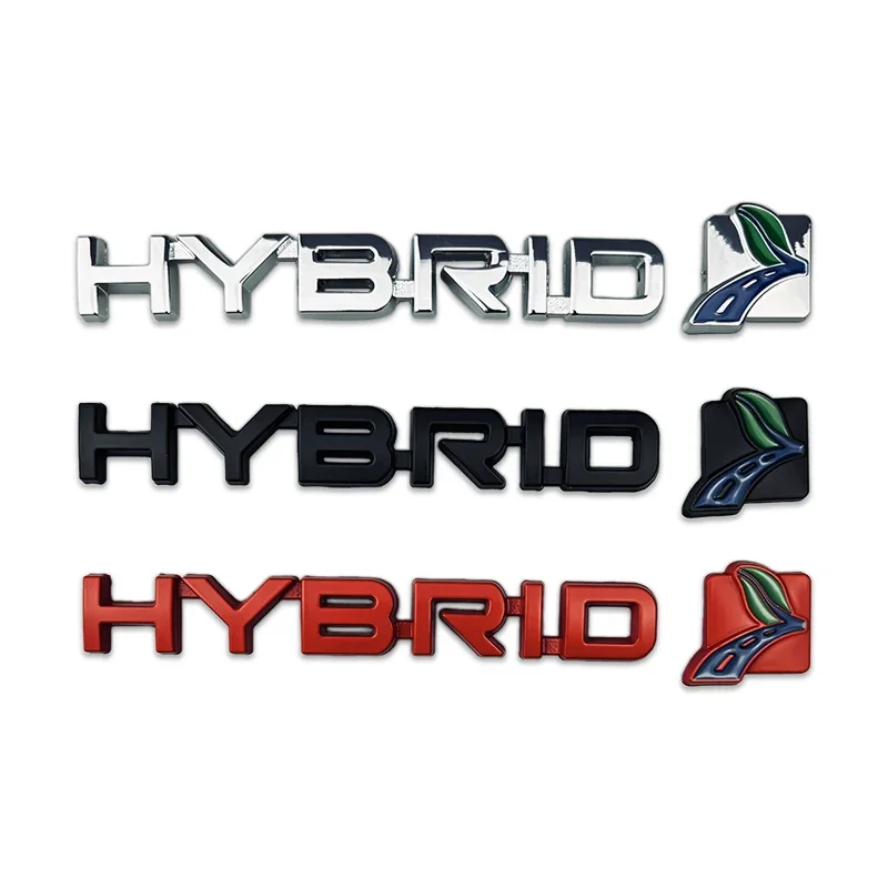 Metal HYBRID Badge Decal Car Body Emblem Rear Trunk Sticker for Ford Toyota Lexus Jeep Nissan Honda Audi