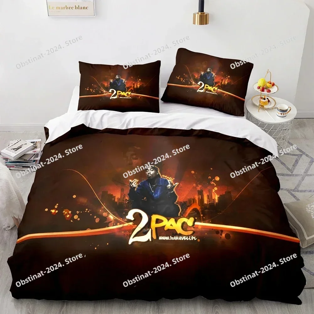 New 2Pac Bedding Set Tupac Amaru Shakur Printed single Comforter Quilt Bed Duvet Cover Pillow Case 3 Pieces Sets Kids Adult Size