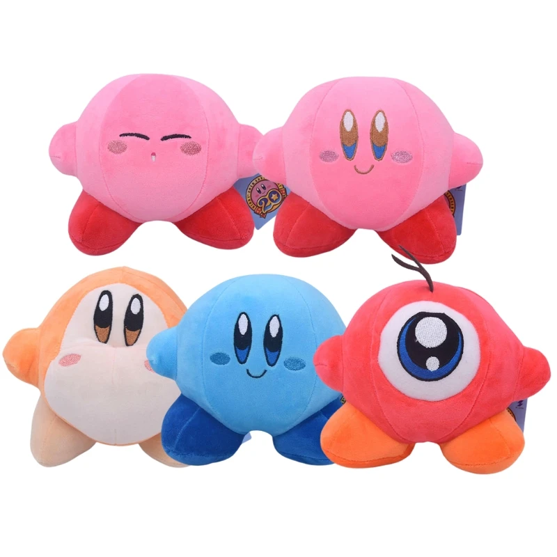 15CM Star Kirby Plush Toy Anime Soft Stuffed Animal Doll Fluffy Pink Plush Doll Pillow Room Decoration Toy Girl Birthday Gift