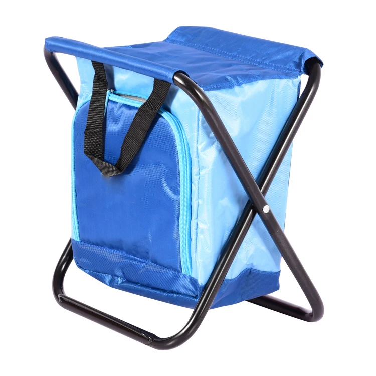

Hot sale! Portable Metal Folding Stool Chair for Camping Hunting Fishing with Cooler Bag for Outdoor Use