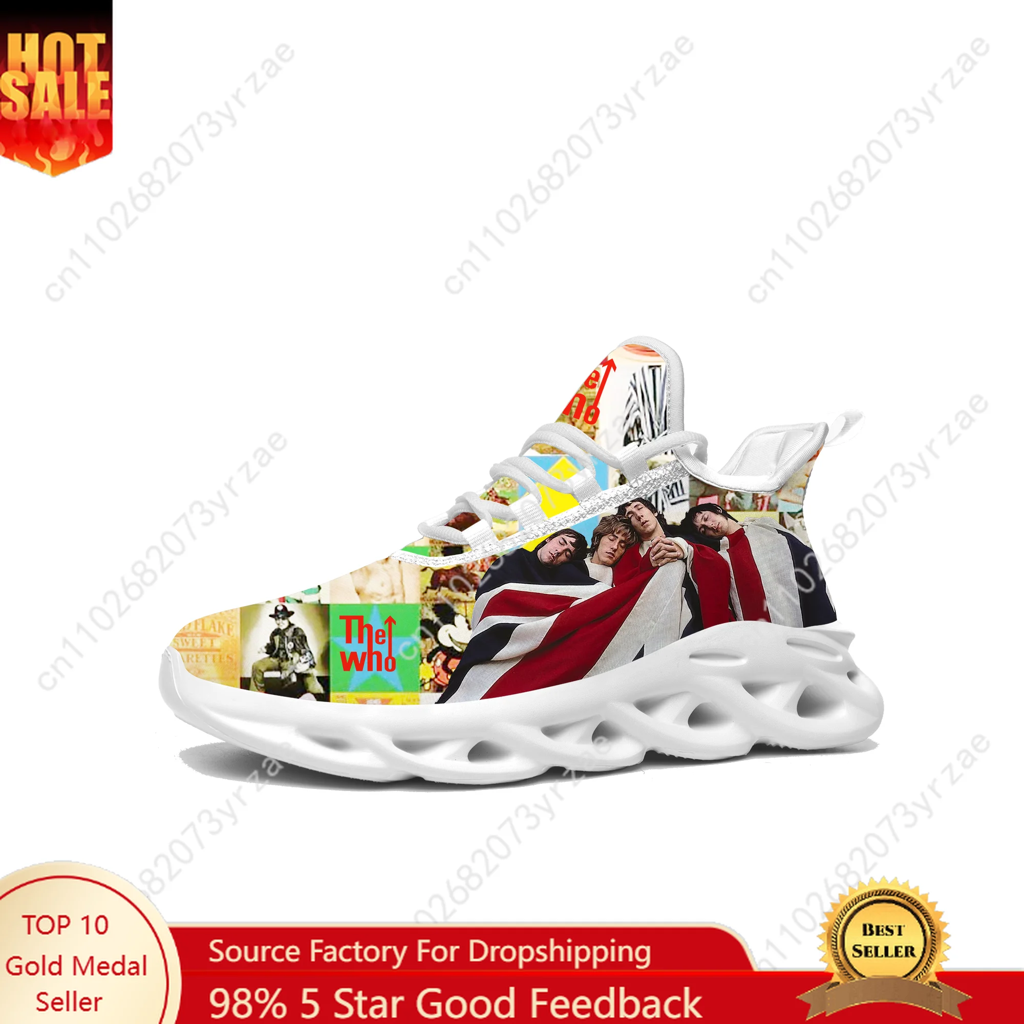 

The Who Flat Sneaker Lace Mesh Shoes Mens Womens Sports Shoe High Quality Personalized Comfortable Sports Sneakers Custom Footwe