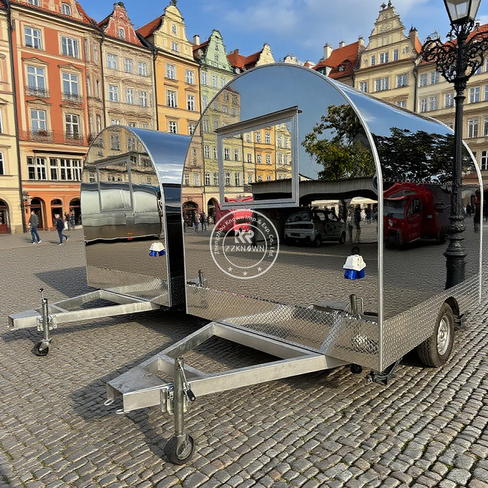 

Mobile Restaurant Kiosk Hot Dog Fast Food Trailer Manufacturer Ice Cream Cart Custom Logo Food Truck Trailer With Full Kitchen