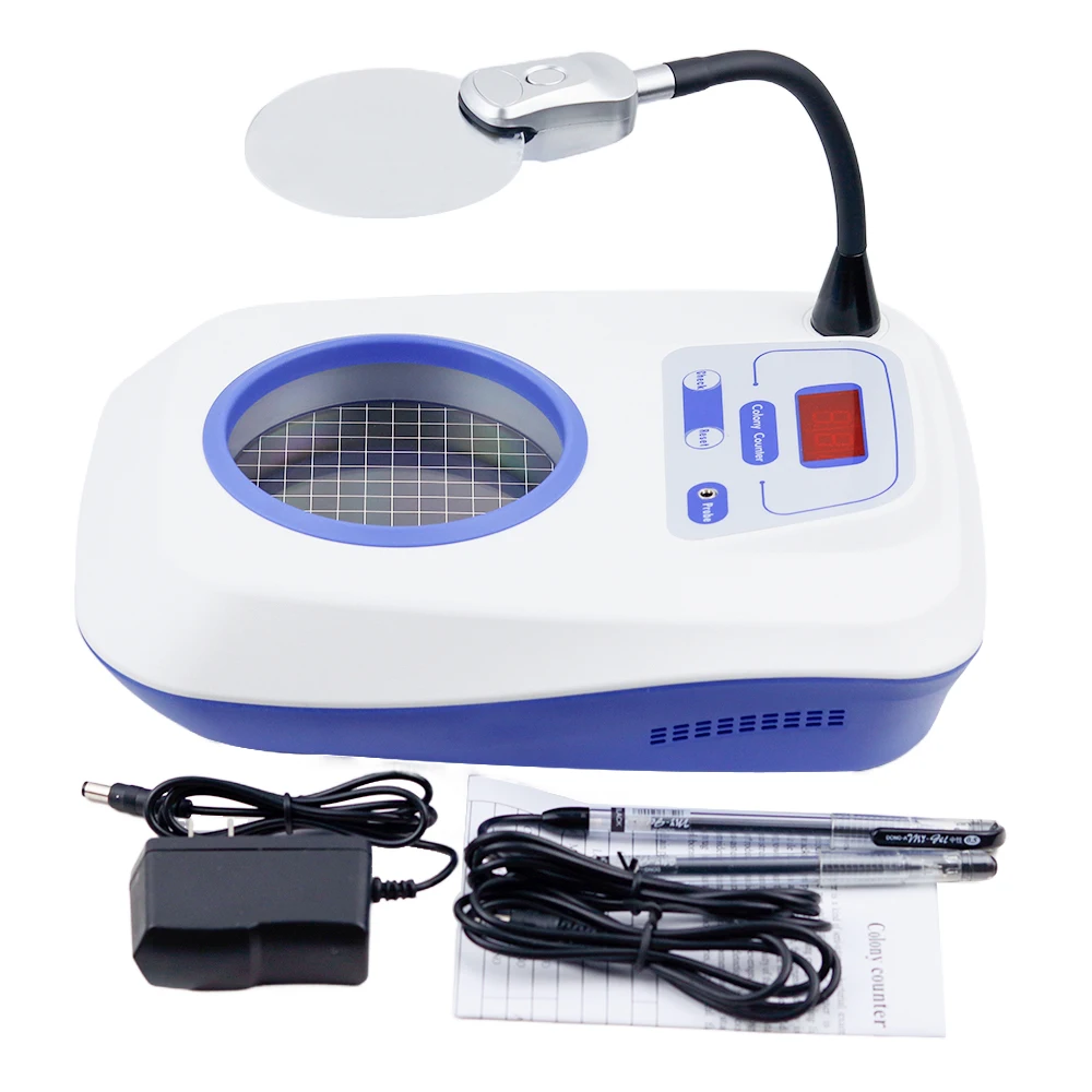 220V Laboratory Digital Display Colony Counter Bacteria Testing Equipment Bacteria Count Detector With 3/6X Magnifier