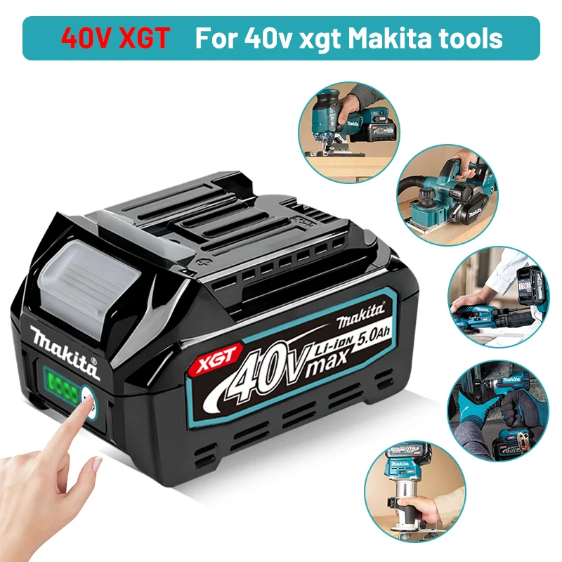 Makita 40V batterij, 5.0Ah oplaadbare lithiumbatterij, Makita, BL4040, BL4025, BL4050, 40V DC40RA oplader Max XGT gereedschapsbatterij