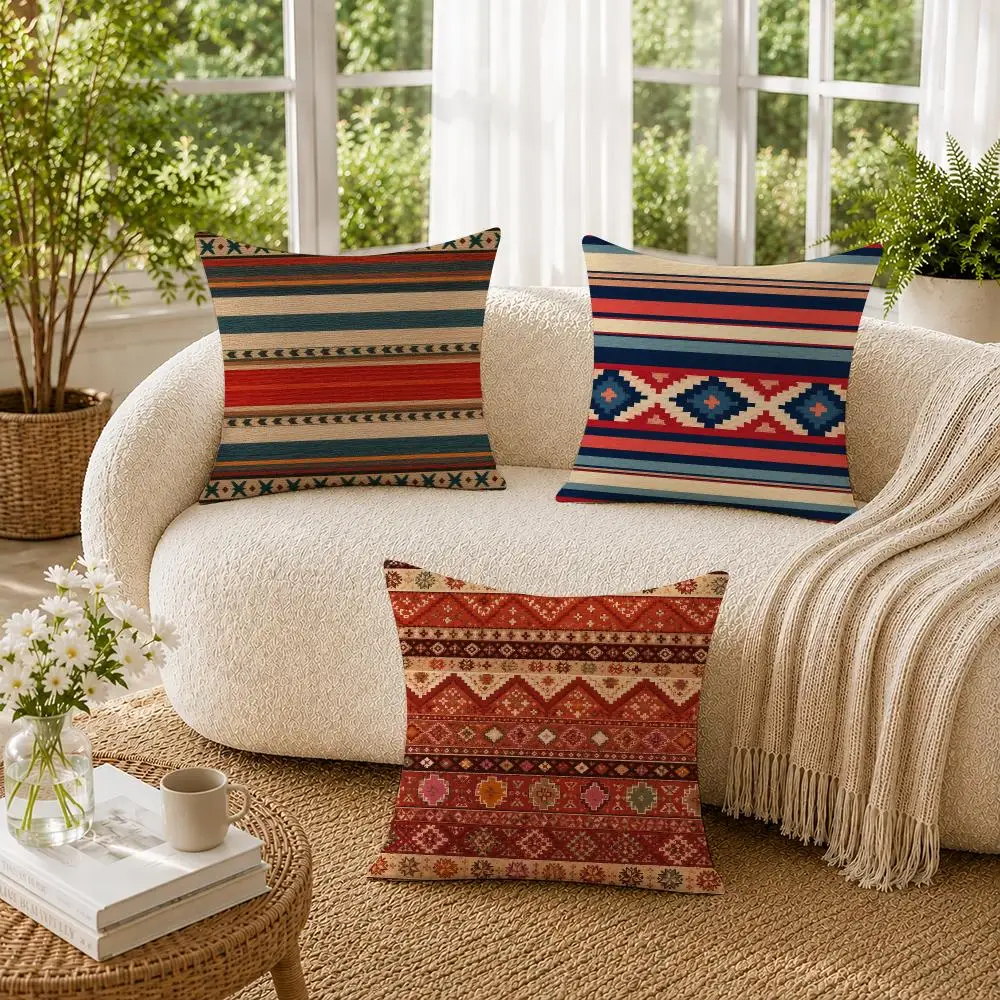 estilo bohemio nacional Cushion Cover Pillowcase Sofa Living Room Home Gift Office Decor Protective Covers