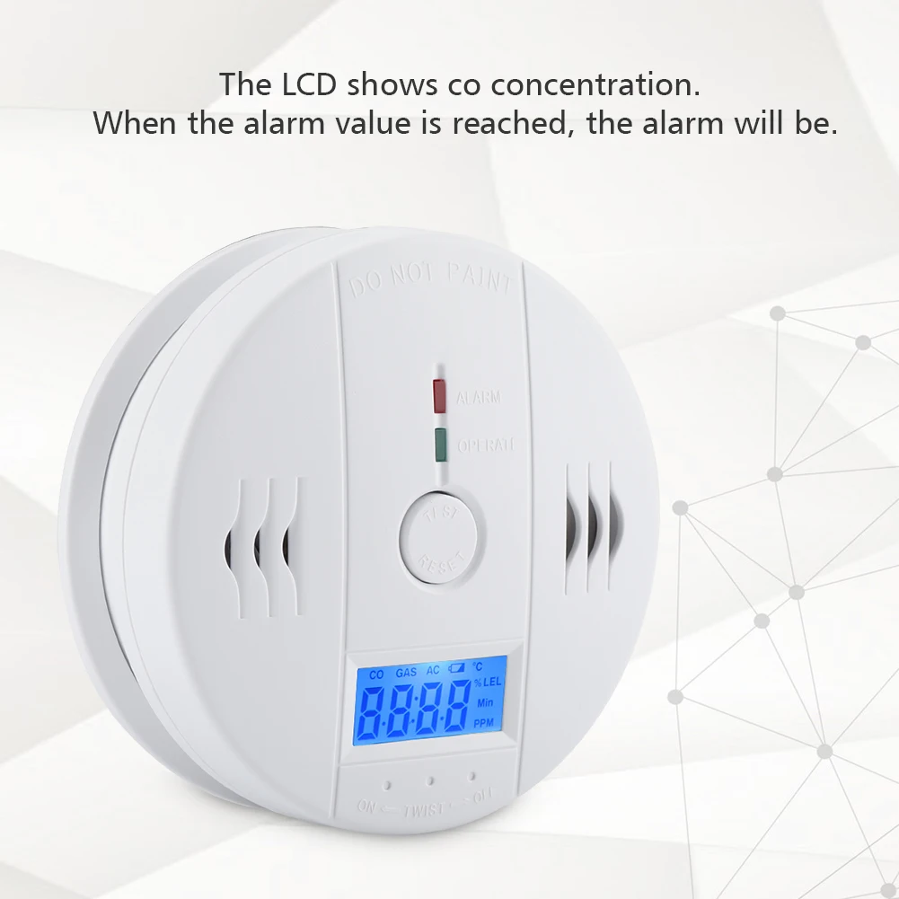 Household LCD Digital Carbon Monoxide Detector CO Alarm CO Sensor Monitor Carbon Monoxide Detector