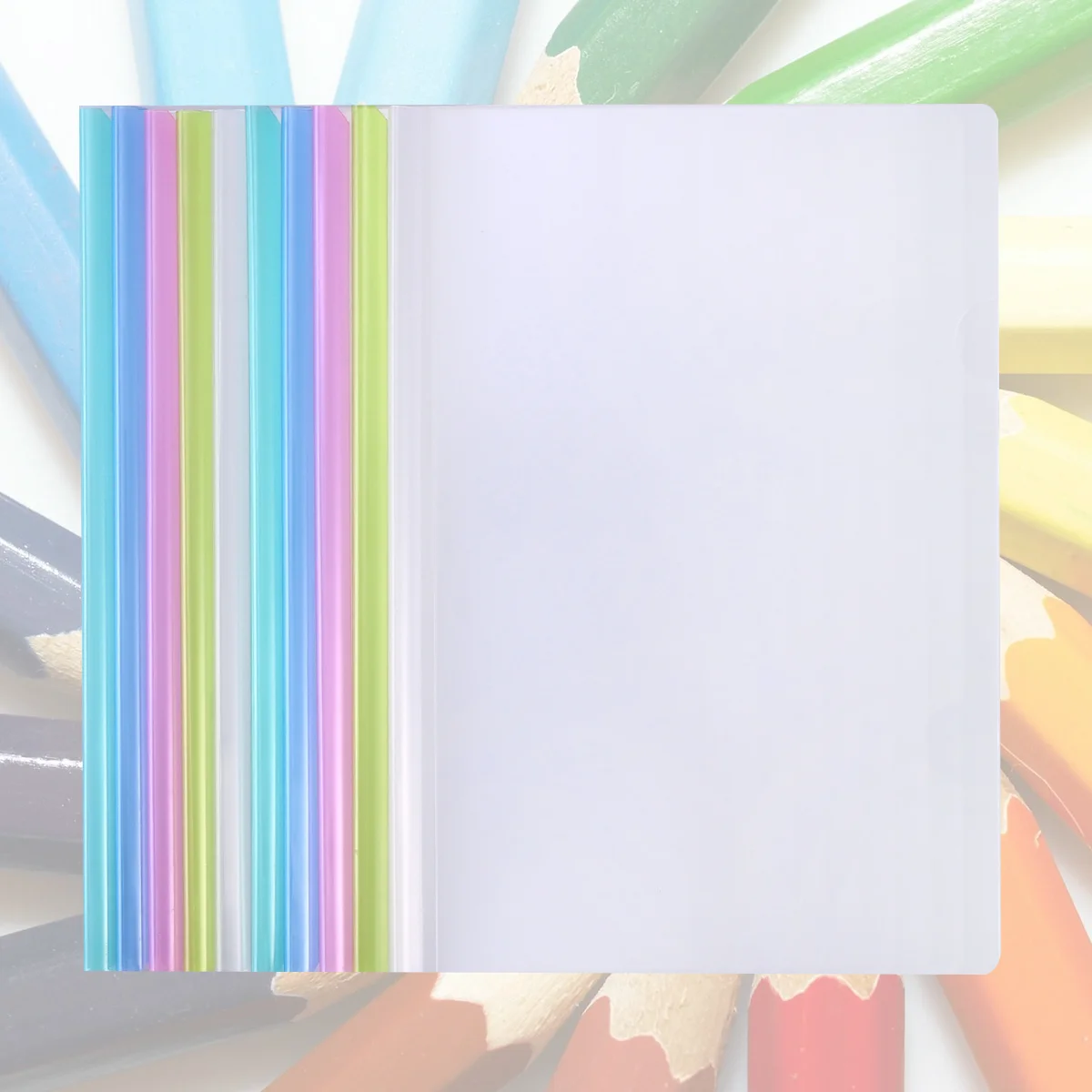 10 قطعة A4 شفافة الشريحة المشبك مجلد ملفات ل تقرير غطاء المنظم قدرة عالية عدم الانزلاق شريط حامل ورقة غطاء الملفات #4