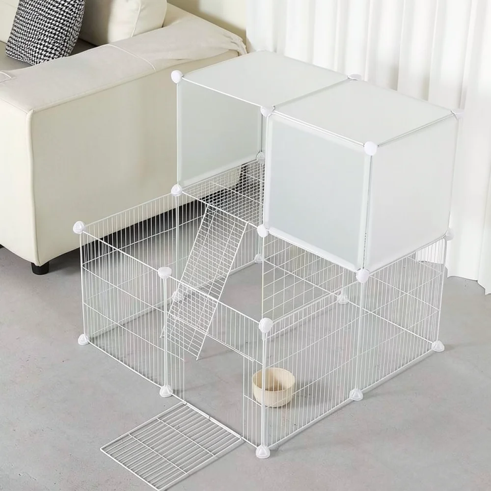 Breathable Modular Metal Pet Playpen For Small Animals Puppy Cat Rabbit Exercise Fence Indoor Kennel DIY Storage Shelf