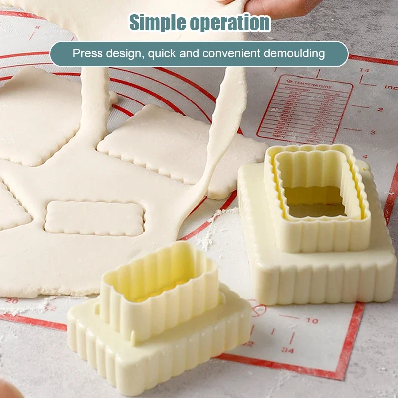 3pcs DIY Mold Multifunctional Cookie Cutter Cake Decorating Fondant Cutters Tool Linzer Fudge Pastry Decoration Baking Tool